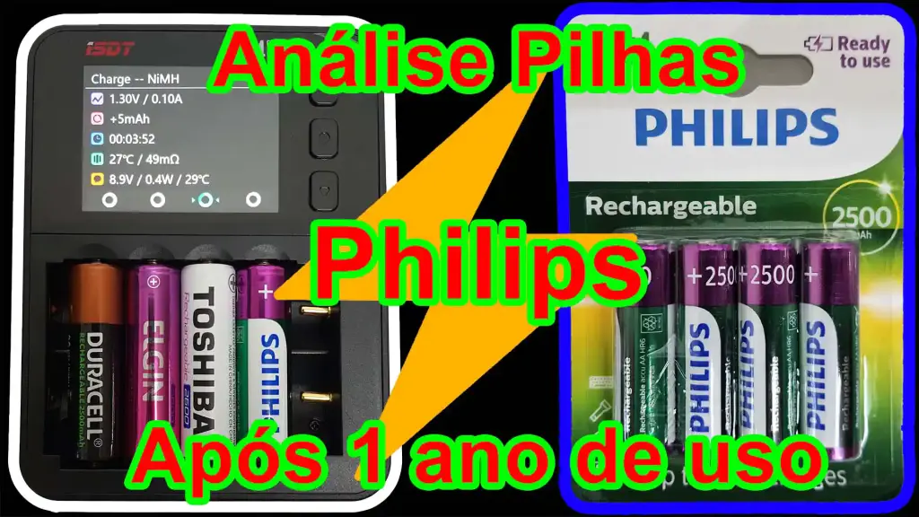 Análise Pilhas recarregáveis Philips após 1 ano de uso