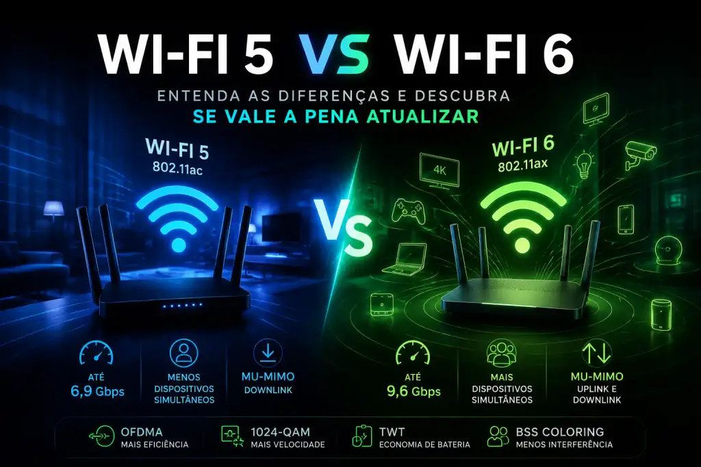 Wi-Fi 5 ou Wi-Fi 6? Entenda as diferenças e descubra se vale a pena atualizar