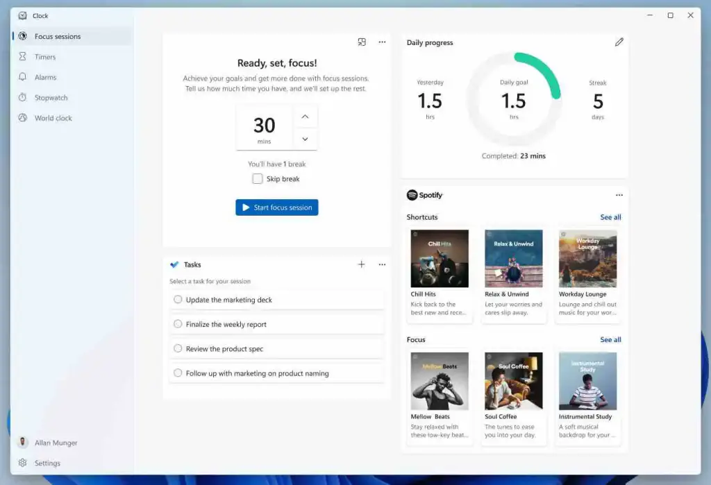 O novo aplicativo de relógio do Windows 11 ajudará você a trabalhar melhor