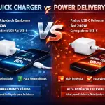 Diferenças entre o Quick Charge (QC) e Power Delivery (PD)
