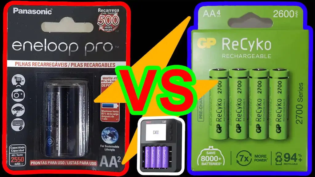 Pilhas Panasonic Eneloop Pro 2550 mAh vs GP ReCyko 2600 mAh