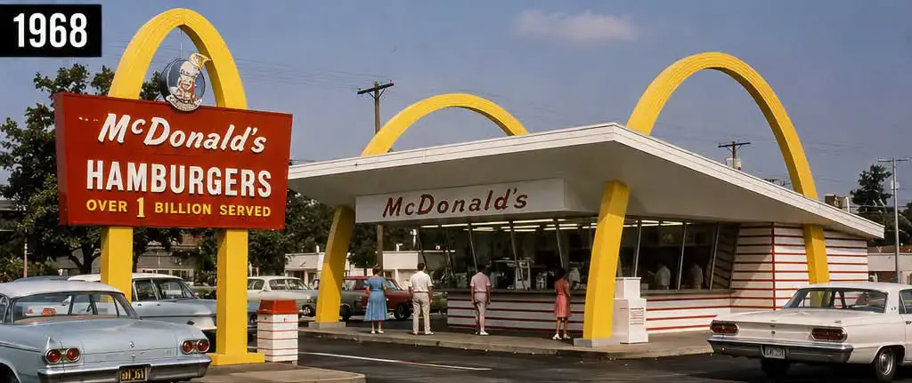 O McDonald’s em 1968, 1986, 2004, 2025