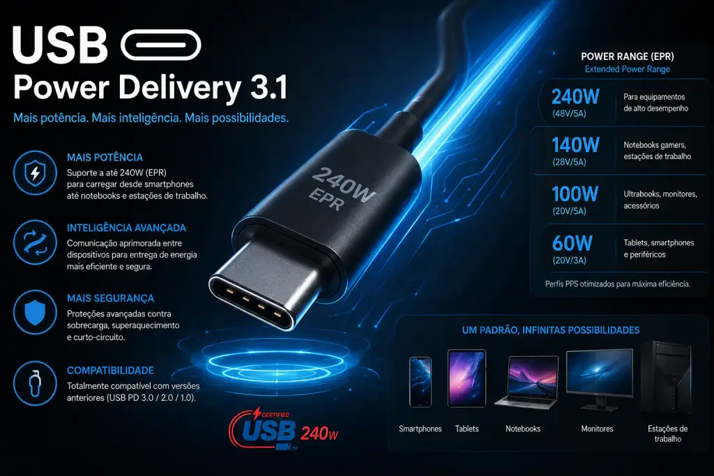 USB Power Delivery 3.1: Uma Revolução na Transferência de Energia (Resumo Completo)